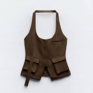 Zara Brown Halter Top